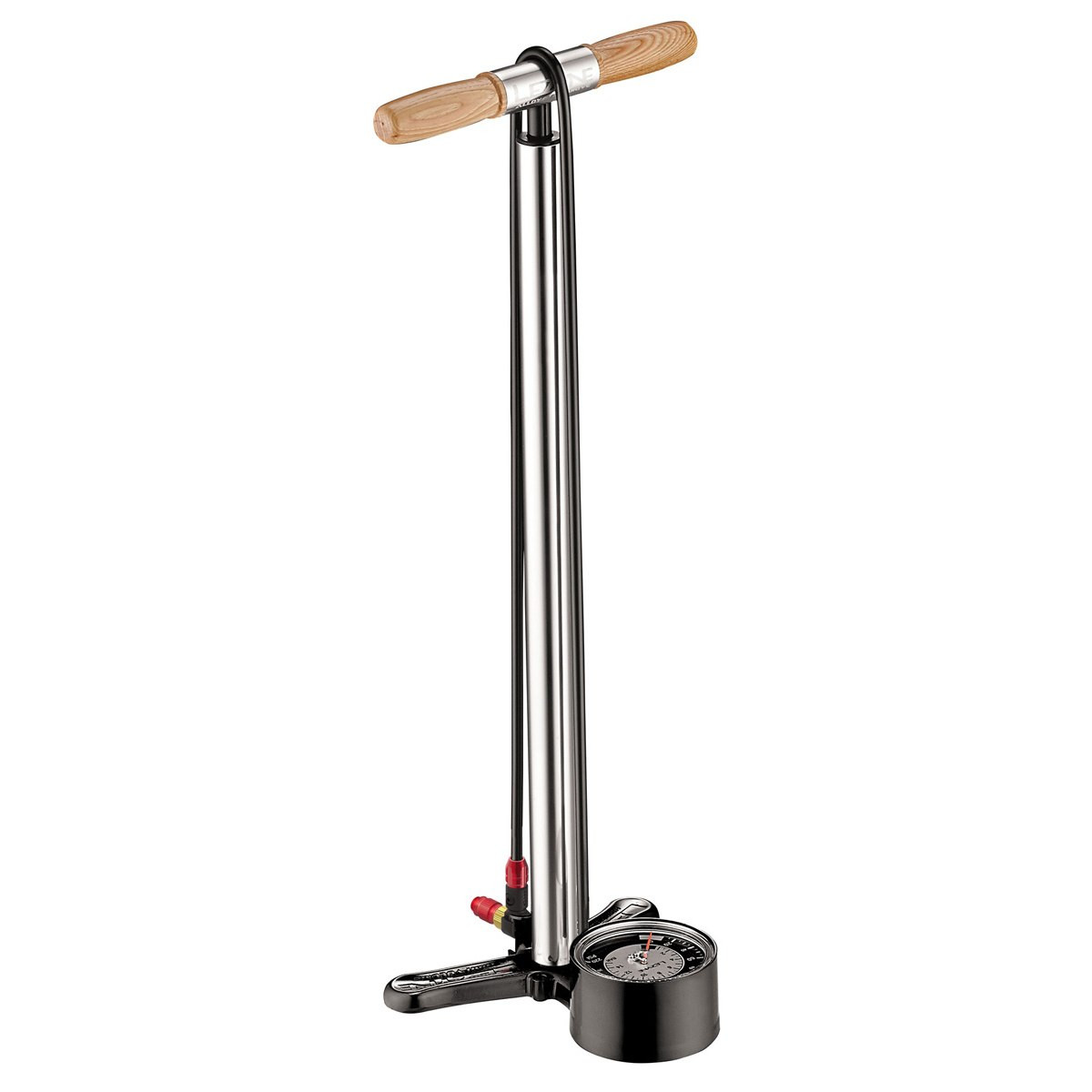 LEZYNE Pumpa nožná Alloy Floor Drive Tall 220 psi, vysoká lesklá strieborná