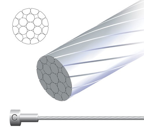 93SS1700 - 1,5x1700mm, lanko brzdové nerez.cestné, campagnol