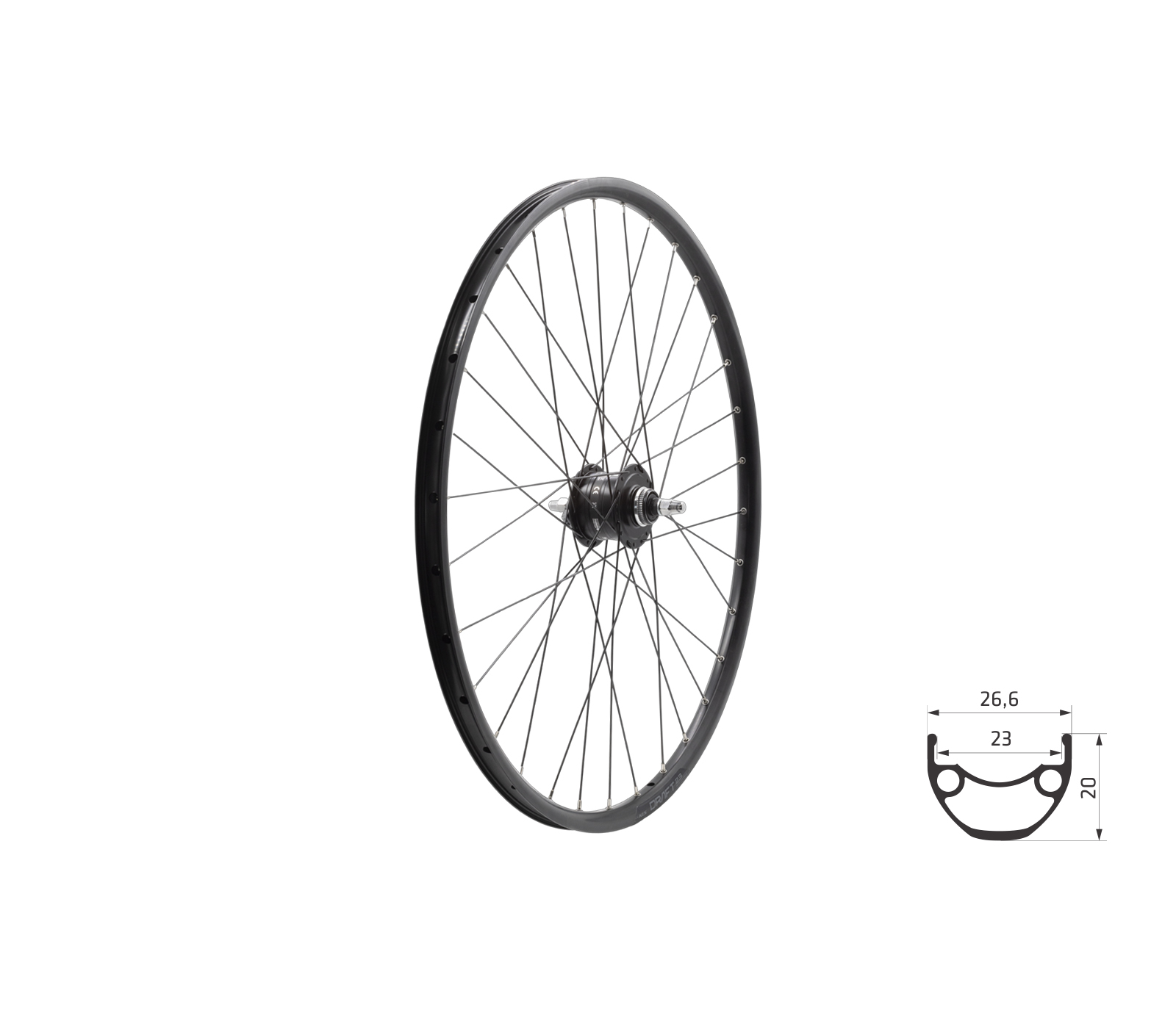 Zapletené koleso predné KLS DRAFT DSC 23 Dynamo, 28/29", black