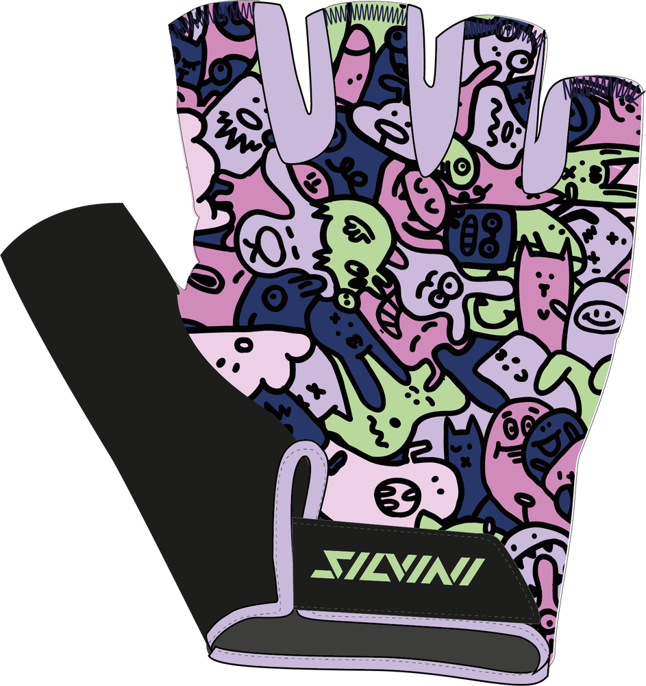 Silvini Detské cyklistické rukavice Locri CA2425 blush/green 7-8