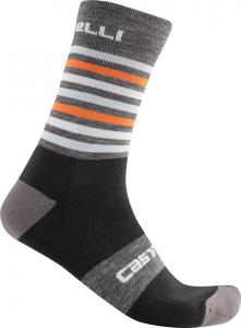 Zimné cyklistické ponožky Castelli 17560 GREGGE 15 343 šedá oranžová SM