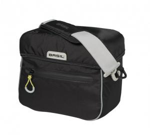 Braa na riadidl Basil MILES HANDLEBAR BAG ierna/limeta