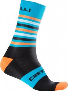 Teplé ponožky vysoké 15cm Castelli 17560 GREGGE 15 361 čierna/modrá/oranžová LX