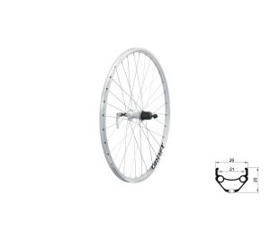 Zapleten koleso zadn KLS DRAFT R, 26", silver