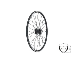 Zapleten koleso predn KLS DRAFT Dynamo V-brake, 26