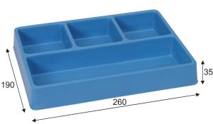 CYCLUS tool tray with 4 compartments, 1x large, 3x small