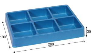 CYCLUS tool tray with 6 small compartments