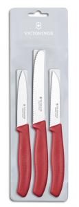 Sada nožov Victorinox SwissClassic Súprava nožov 3-dielna červené