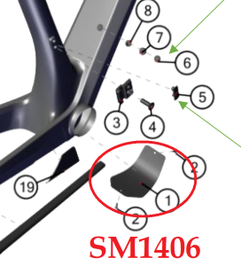 Plastov� z�slepka spodnej r�movej trubky - Ghost Lector/Nivolet GHM-09-003