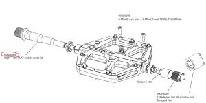 N�hradn� d�l LOOK Right + left FLAT pedals axles kit