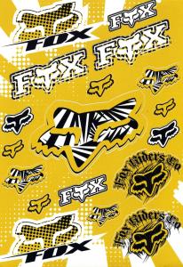Nlepka na bicykel A4 FOX lt/biela