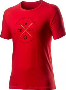 Pánske tričko s krátkym rukávom, Castelli 20100 SARTO TEE, 023 – červená, XL