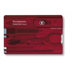 Imitcia platobnej karty Victorinox 0.7100.T SwissCard erven-transparentn