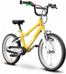 Detský bicykel WOOM 3 žltý 16"- ultraľahký bicykel s hmotnosťou len 5,4kg 
